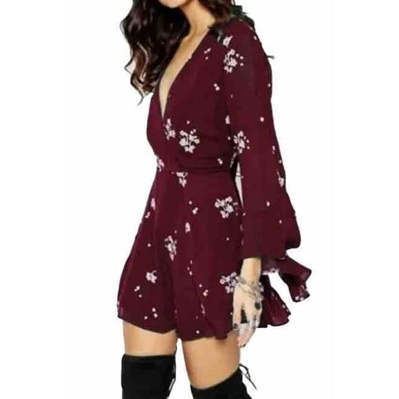 Free People Dress Jasmine Floral Embroidered Mini Boho Western ASO Maya Hart - Picture 3 of 9